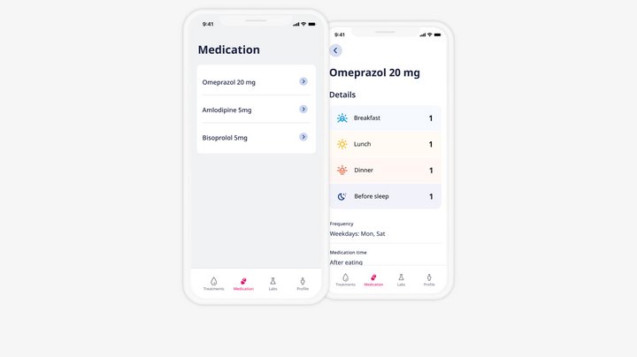 app screen myCompanion for medication